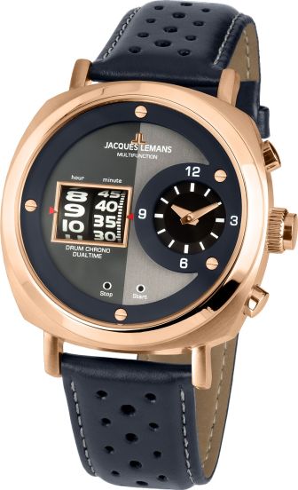 Jacques lemans dual time watch deals