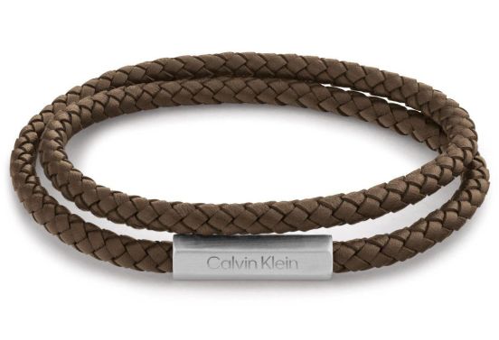 Bracelet Calvin Klein KJ8WCB09010M Men Brown Silver Bracelet Size M  Jewellery... | eBay