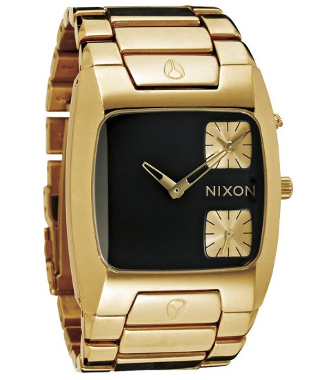Nixon black gold watch store