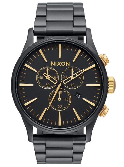Nixon black and gold watch outlet