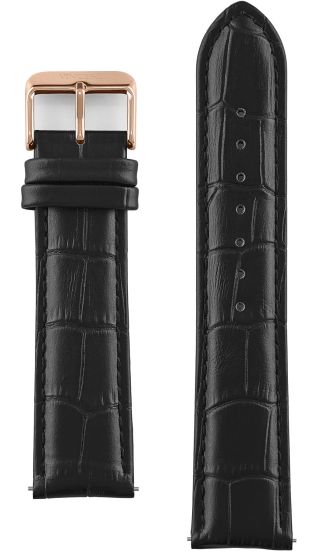 Vincero Black Croc Rose Gold Strap 22mm Bla Rg R01