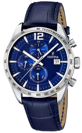 Festina Mens Chronograph Blue Leather F16760 3