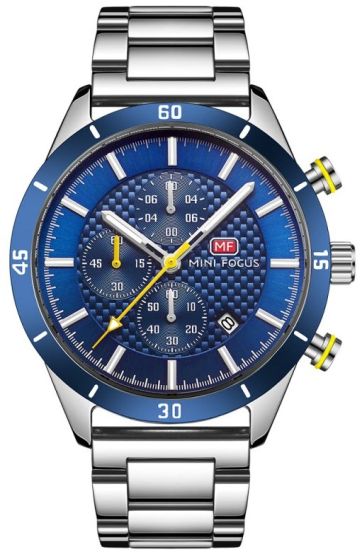 Mini Focus Chonograph Steel/Blue MF0283G