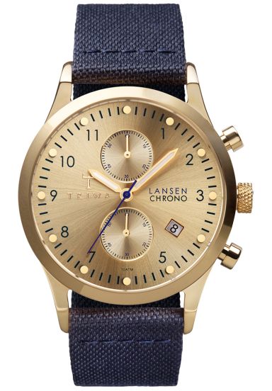 Triwa Gold Lansen Chrono Navy Classic Canvas LCST103.CL060713 RIP