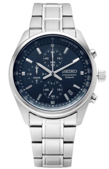 Seiko chronograph blue dial best sale