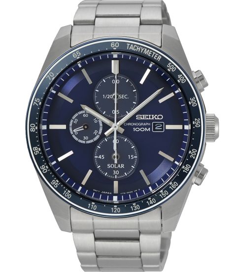 Seiko solar online chronograph blue