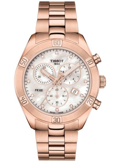 Tissot pr 100 chronograph gold hotsell