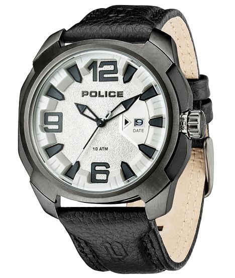 Police genuine leather watch clearance