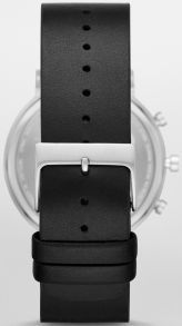 strap-SKT1205 Black leather strap for Skagen Connected Hald Smartwatch Hybrid SKT1205