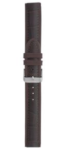 288120S Falkenlund Deluxe Beco 20mm Dark Brown Calf Leather Strap Croco Pattern Stainless Steel Buckle 288120S