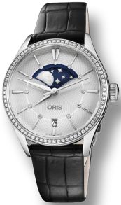 76377234951LSBLACK Oris Artelier Grande Lune Date Diamonds 01 763 7723 4951-07 5 18 64FC