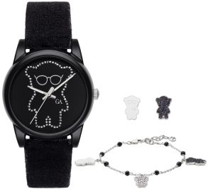 Armani dameur med velourrem og ekstra Armani armbånd - Emporio Armani Gift Set AR1074