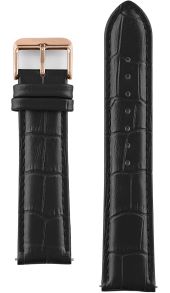 Bla-Rg-R01 Vincero Black Croc Rosegoldfarvet Strap 22mm Bla-Rg-R01
