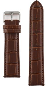 Moc-Sil-R04 Vincero Mocha Croc Sølvfarvet Strap 22mm Moc-Sil-R04