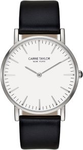 CA3800-SIWHBL Carrie Taylor Lexington Silver/White Black Leather