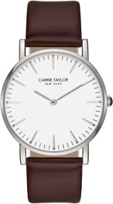 CA3802-SIWHBR Carrie Taylor Lexington Sølvfarvet/White Brown Leather