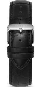 Bla-Sil-R14 Vincero Black Croc Sølvfarvet Strap Long 22mm Bla-Sil-R14