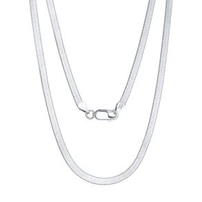 CTJ55 Carrie Taylor 45cm Herringbone Silver Necklace 3mm CTJ55