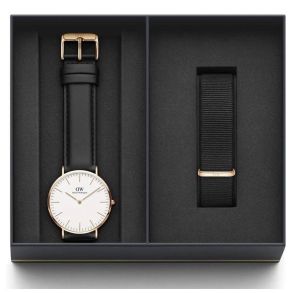 ADW00500002 Daniel Wellington Classic Sheffield Rose Gold 40mm & Classic Cornwall Nato Strap DW00500002