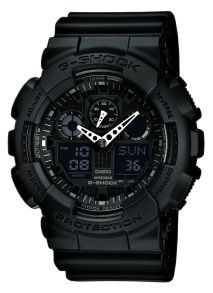 GA-100-1A1ER Casio G-Shock med sort gummirem - Casio G-Shock Black - GA-100-1A1ER