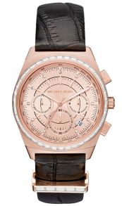 Michael Kors dameur med sort læderrem - Michael Kors Vail MK2616