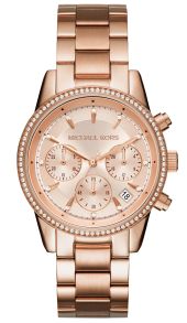 MK dameur i rødguld med krystaller - Michael Kors Ritz MK6357