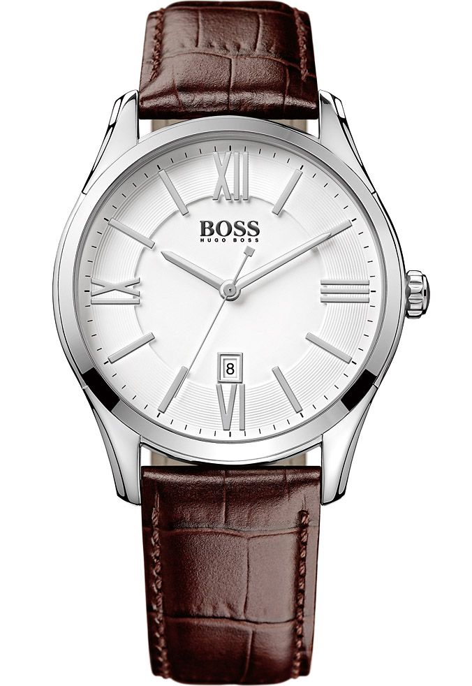 Hugo boss watch clearance mens leather strap