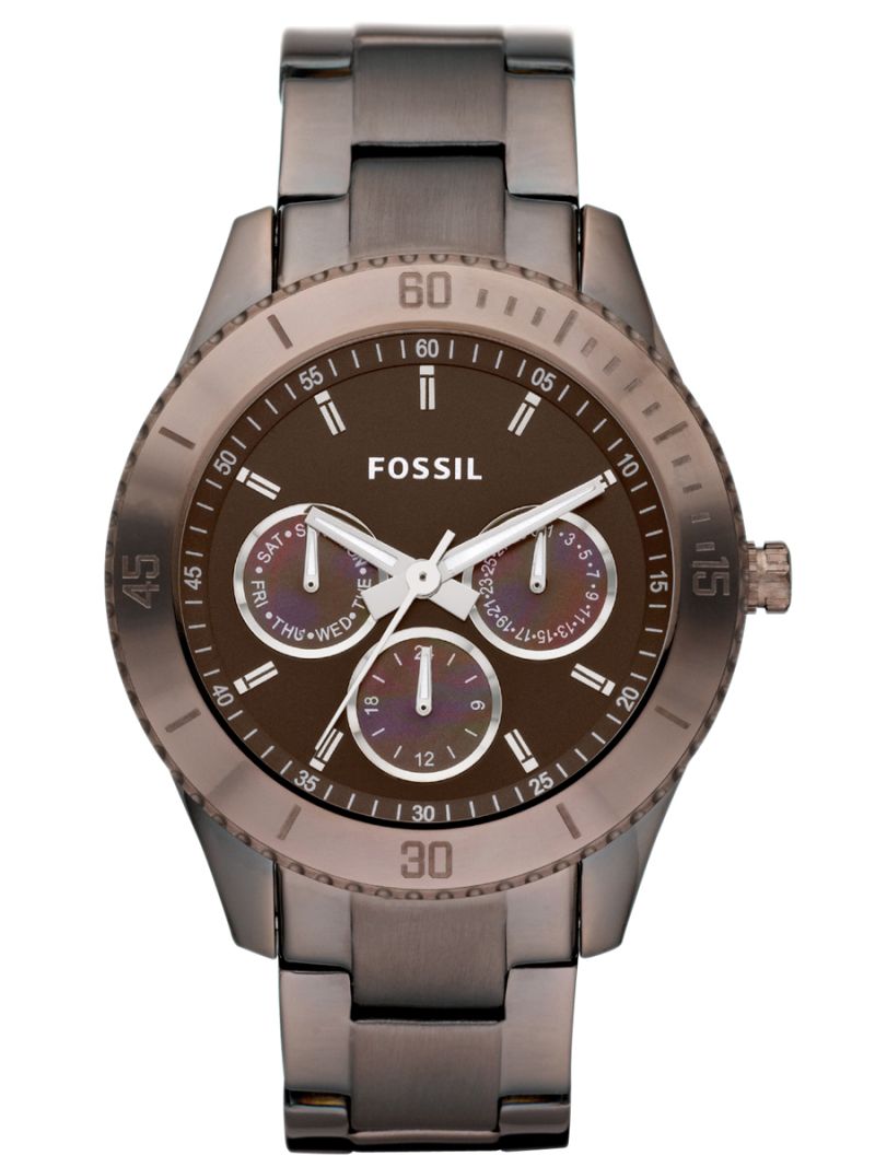 Chocolate fossil watch women's clearance