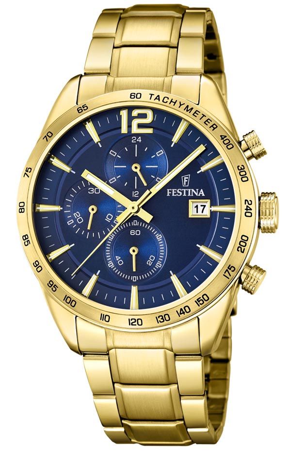 Festina Gold Blue Chrono F20266 2 RIP