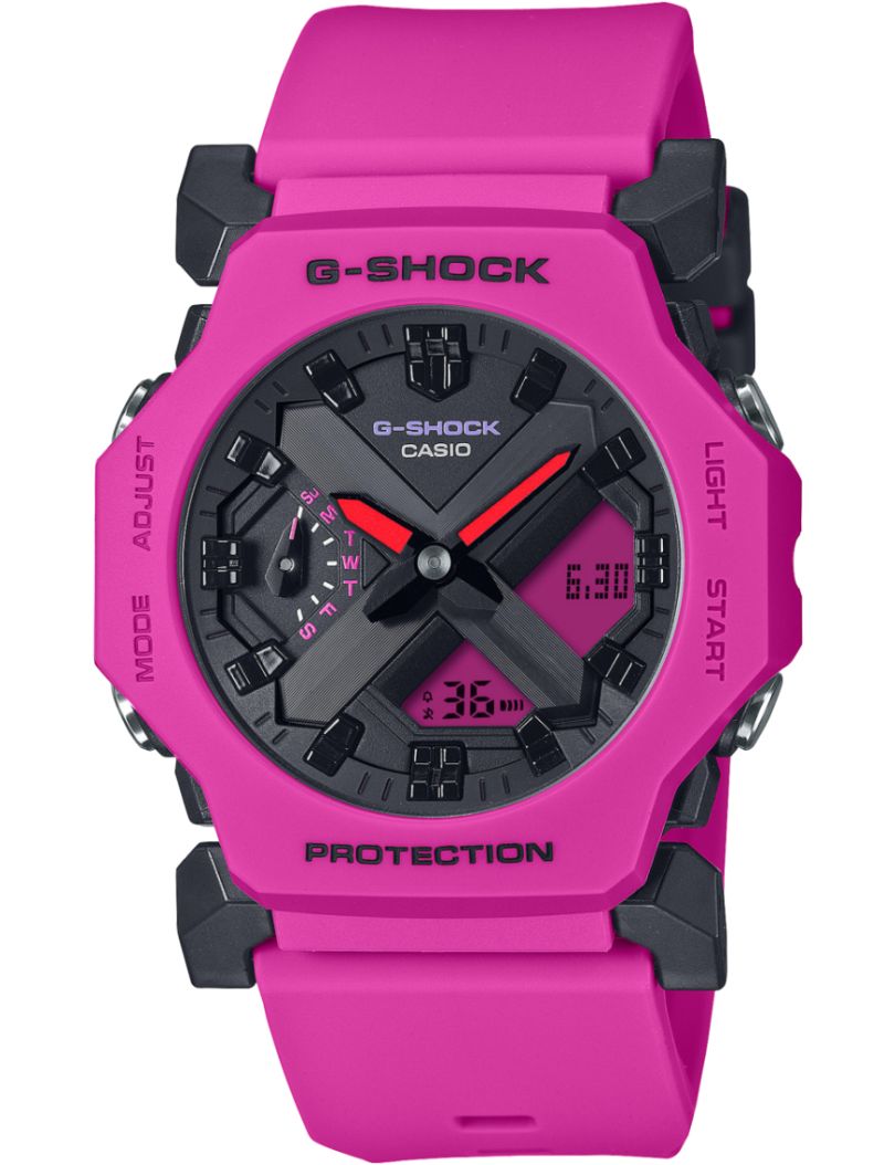 Casio GA-2300-4AER Orologio Analogico-Digitale – Rosa, Cinturino Plastica, Impermeabile 20 Bar, Luce LED