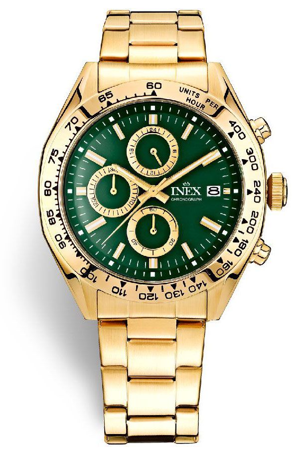 Mens gold and green watch online