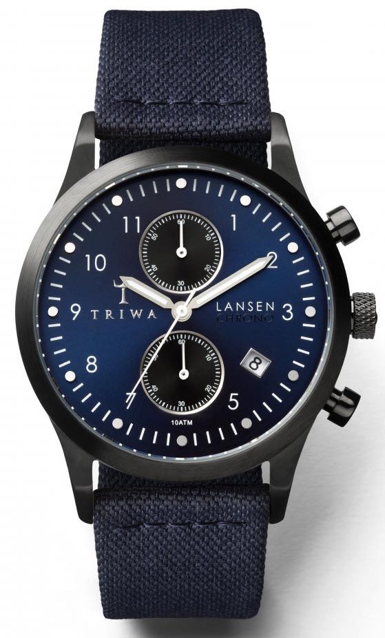 Triwa Dusk Lansen Chrono Navy Canvas Classic LCST107.CL063112 RIP