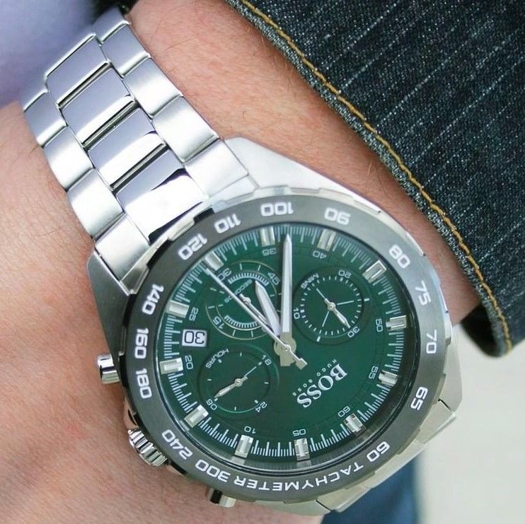 green hugo boss watch