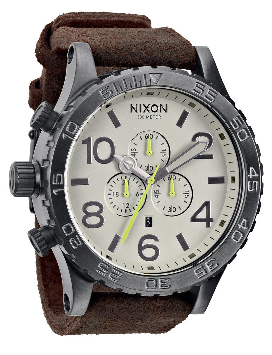Nixon 51-30 Chrono Leather Gunmetal/Brown A124-1388