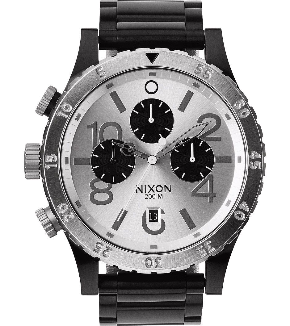 NIXON48-20 CHRONO SILVER BLACK