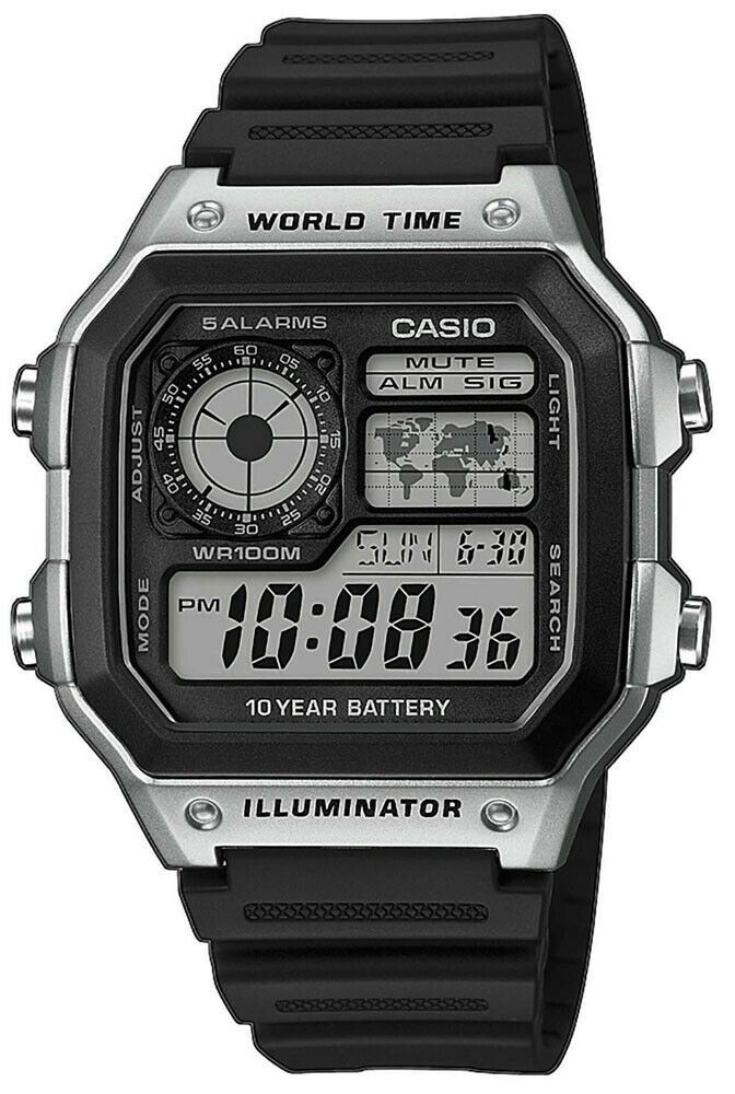 casio illuminator 5 alarms world time