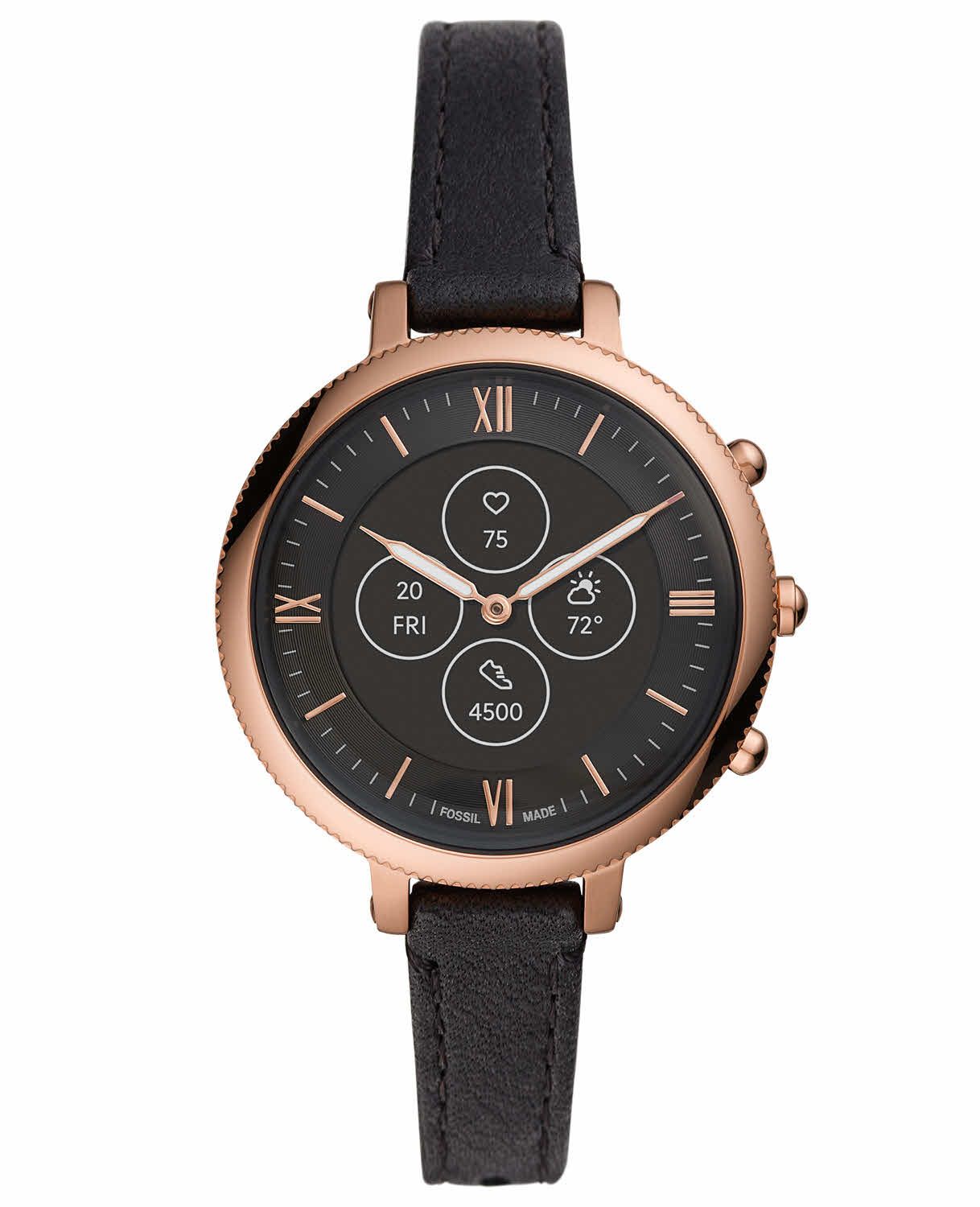 Fossil Hybrid Smartwatch HR Monroe Black Leather FTW7035