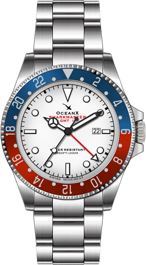 OceanX Sharkmaster GMT II Swiss Movement SMS GMT 214