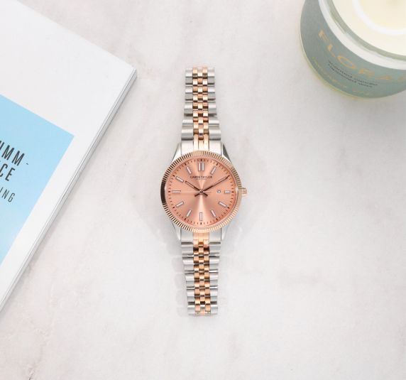 Chic and Sophisticated: The Carrie Taylor 32mm Rosegold Two-Tone Watch