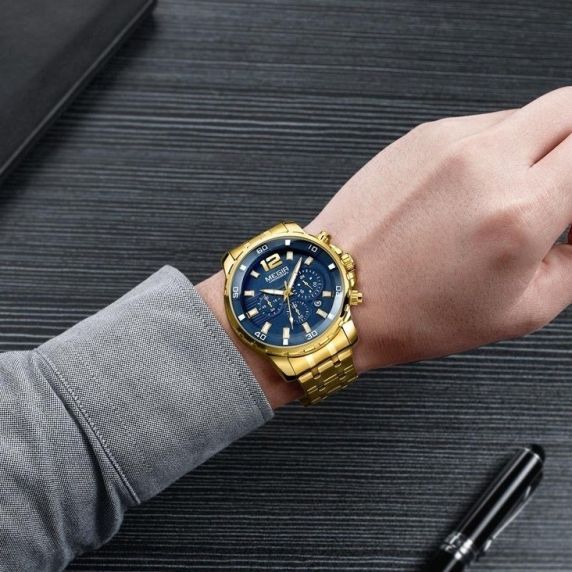 Megir Optic Gold Chronograph